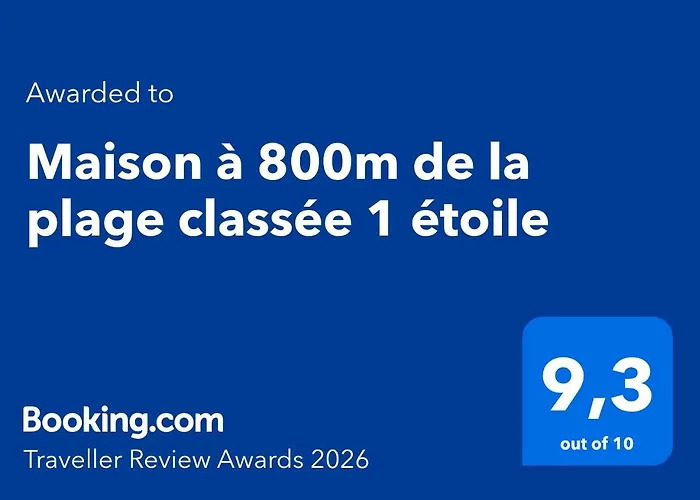 Maison à 800m de la plage classée 1 étoile