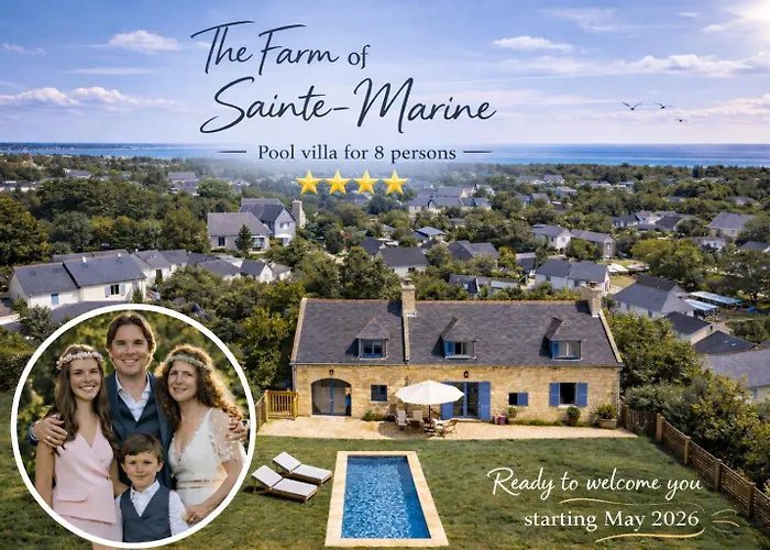 Villa de charme avec piscine chauffée - Sainte-Marine - Village et plages à pied