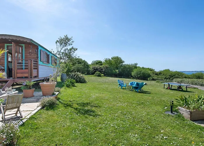 Roulotte de luxe vue mer 180° ,et un ha de verdure